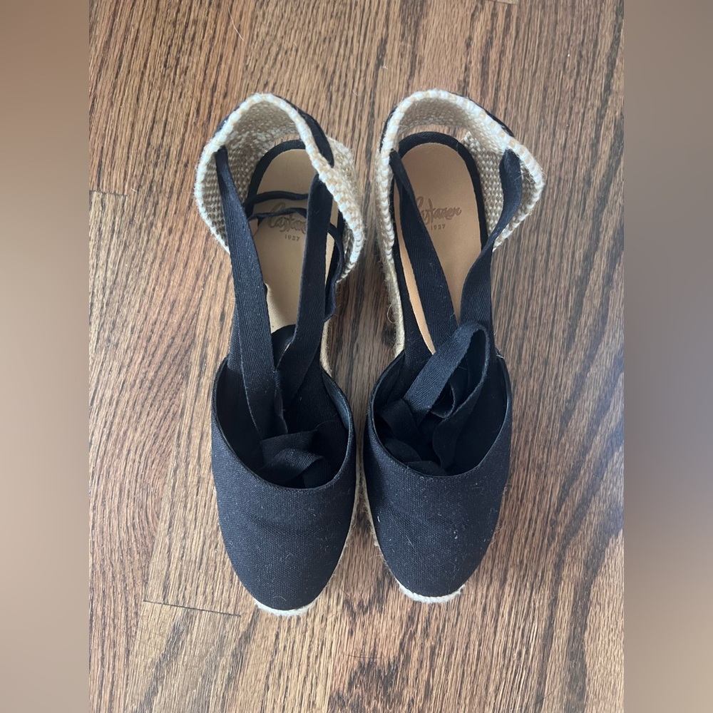 Castaner Black Espadrille Wedges
